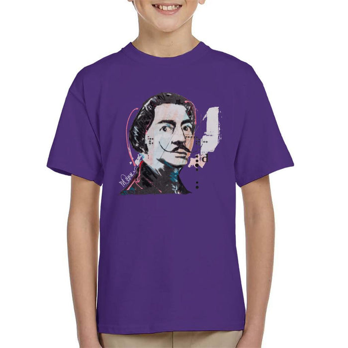 Sidney Maurer Original Portrait Of Salvador Dali Kids T-Shirt - Kids Boys T-Shirt