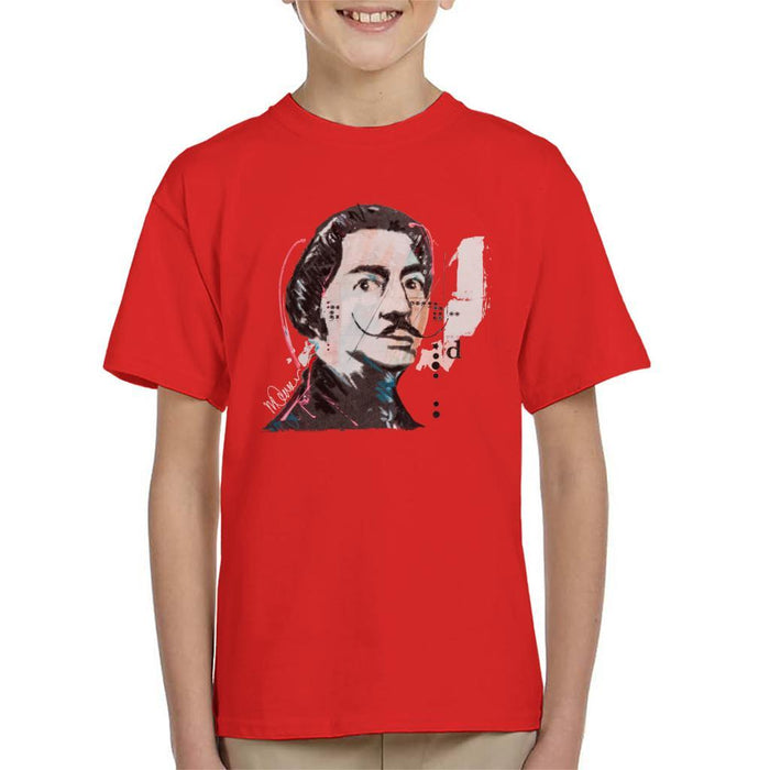 Sidney Maurer Original Portrait Of Salvador Dali Kids T-Shirt - Kids Boys T-Shirt