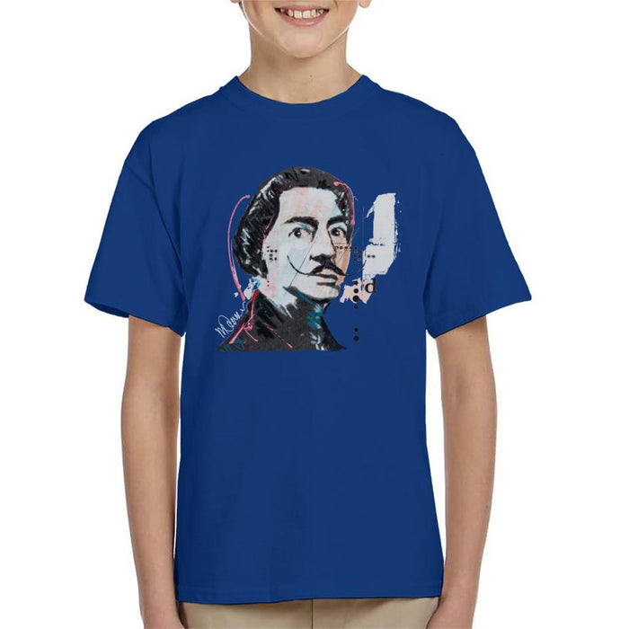 Sidney Maurer Original Portrait Of Salvador Dali Kids T-Shirt - Kids Boys T-Shirt