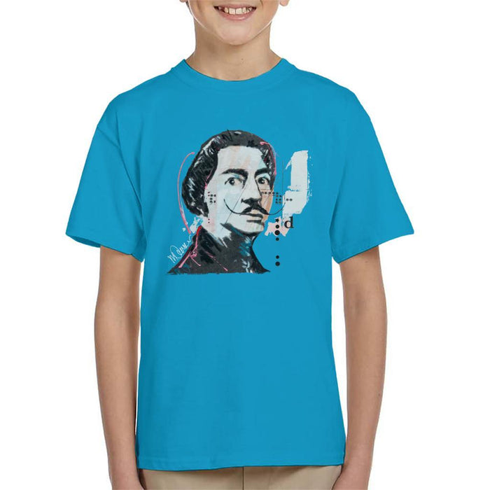 Sidney Maurer Original Portrait Of Salvador Dali Kids T-Shirt - Kids Boys T-Shirt