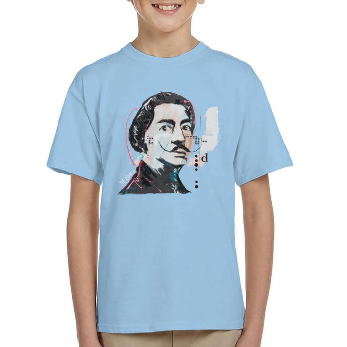 Sidney Maurer Original Portrait Of Salvador Dali Kids T-Shirt - Kids Boys T-Shirt