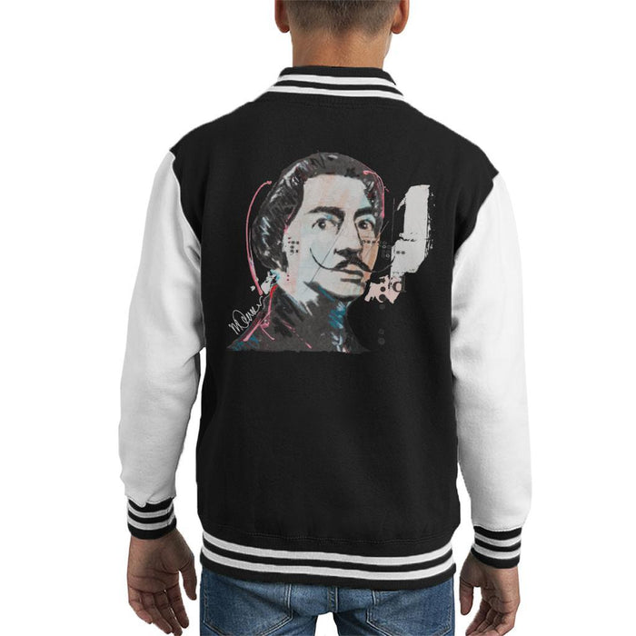 Sidney Maurer Original Portrait Of Salvador Dali Kids Varsity Jacket - Kids Boys Varsity Jacket