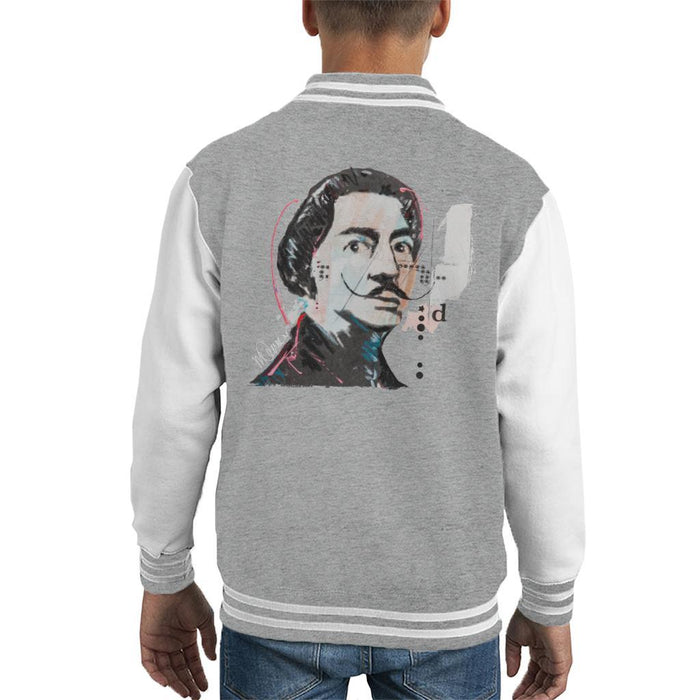Sidney Maurer Original Portrait Of Salvador Dali Kids Varsity Jacket - Kids Boys Varsity Jacket