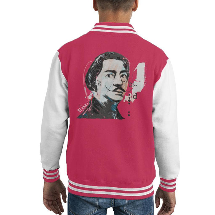 Sidney Maurer Original Portrait Of Salvador Dali Kids Varsity Jacket - Kids Boys Varsity Jacket