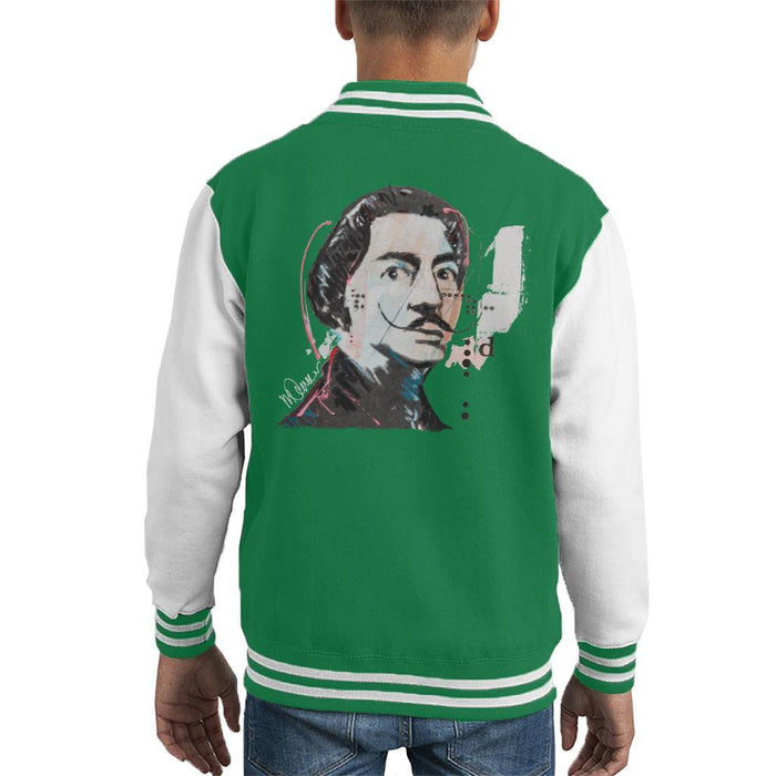 Sidney Maurer Original Portrait Of Salvador Dali Kids Varsity Jacket - Kids Boys Varsity Jacket