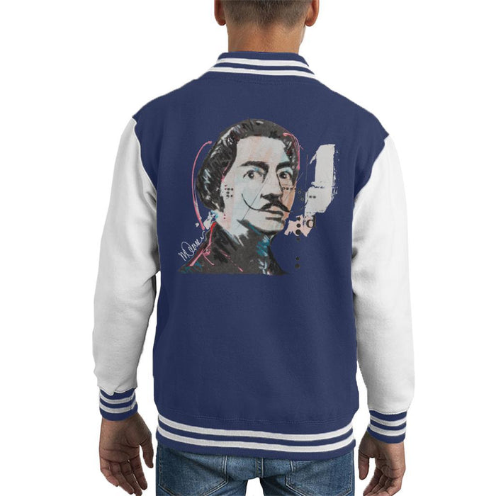 Sidney Maurer Original Portrait Of Salvador Dali Kids Varsity Jacket - Kids Boys Varsity Jacket