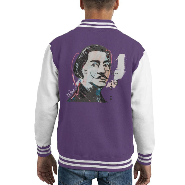 Sidney Maurer Original Portrait Of Salvador Dali Kids Varsity Jacket - Kids Boys Varsity Jacket