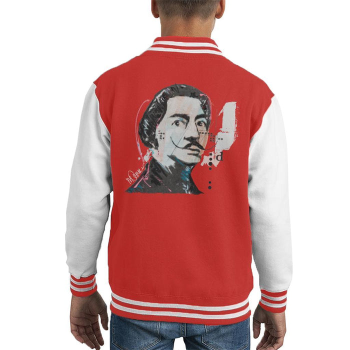Sidney Maurer Original Portrait Of Salvador Dali Kids Varsity Jacket - Kids Boys Varsity Jacket