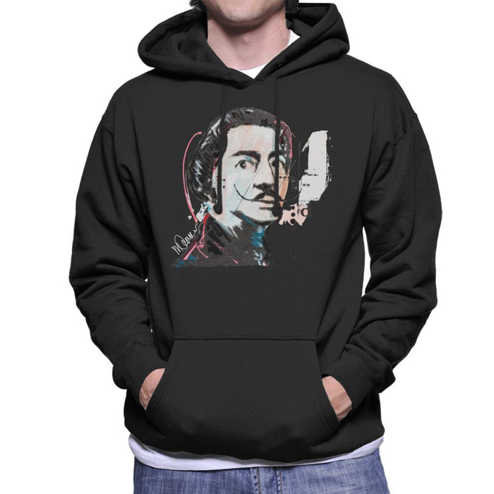 Sidney Maurer Original Portrait Of Salvador Dali Mens Hooded Sweatshirt - Mens Hooded Sweatshirt