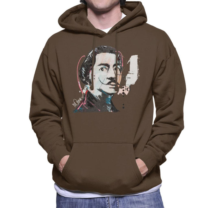 Sidney Maurer Original Portrait Of Salvador Dali Mens Hooded Sweatshirt - Mens Hooded Sweatshirt
