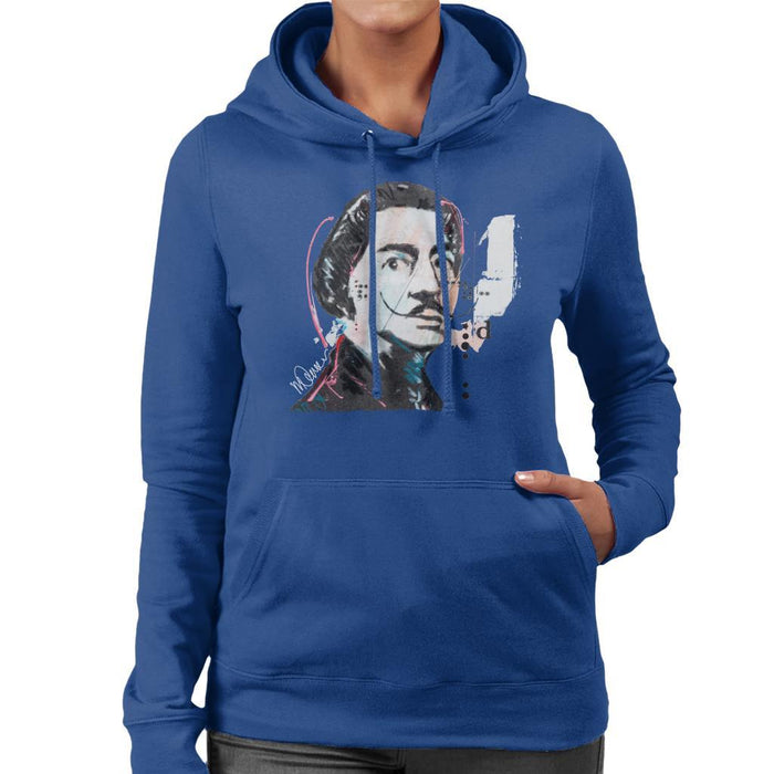 Sidney Maurer Original Portrait Of Salvador Dali Womens Hooded Sweatshirt - Womens Hooded Sweatshirt