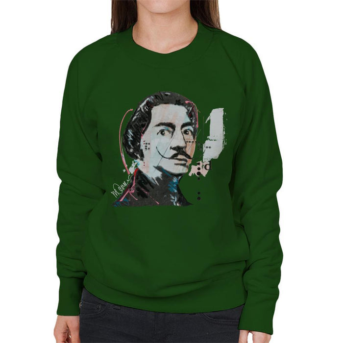 Sidney Maurer Original Portrait Of Salvador Dali Womens Sweatshirt - Womens Sweatshirt