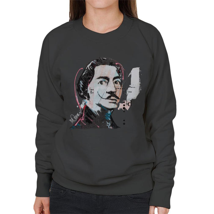 Sidney Maurer Original Portrait Of Salvador Dali Womens Sweatshirt - Womens Sweatshirt