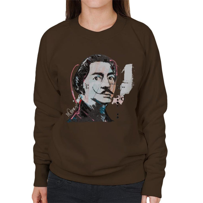Sidney Maurer Original Portrait Of Salvador Dali Womens Sweatshirt - Womens Sweatshirt