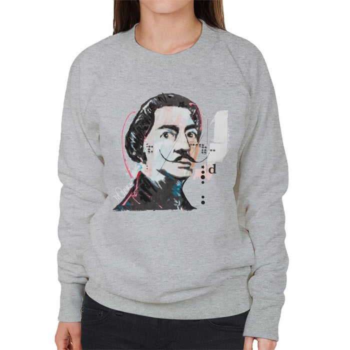 Sidney Maurer Original Portrait Of Salvador Dali Womens Sweatshirt - Womens Sweatshirt