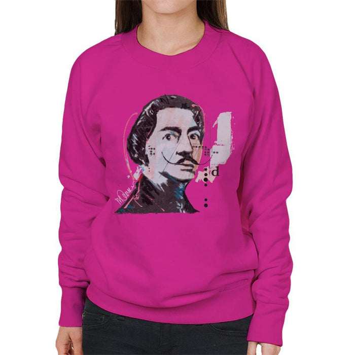 Sidney Maurer Original Portrait Of Salvador Dali Womens Sweatshirt - Womens Sweatshirt
