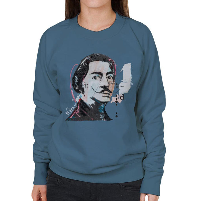 Sidney Maurer Original Portrait Of Salvador Dali Womens Sweatshirt - Womens Sweatshirt