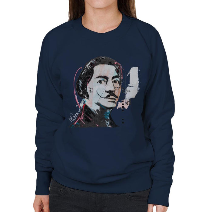 Sidney Maurer Original Portrait Of Salvador Dali Womens Sweatshirt - Womens Sweatshirt