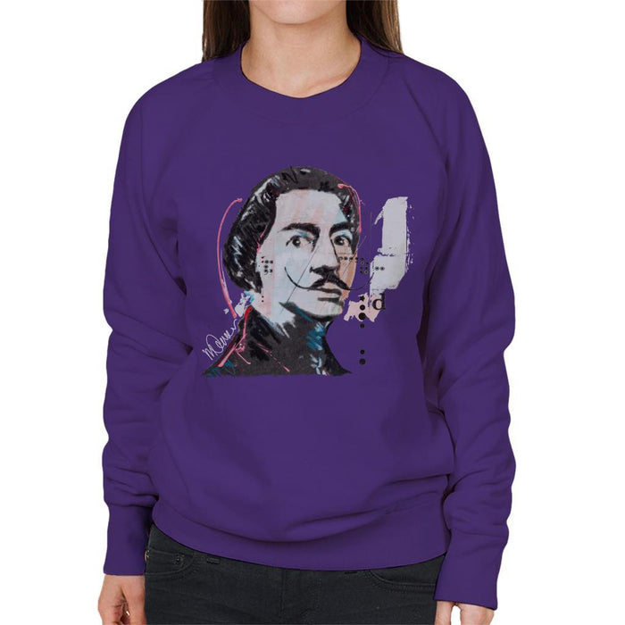 Sidney Maurer Original Portrait Of Salvador Dali Womens Sweatshirt - Womens Sweatshirt