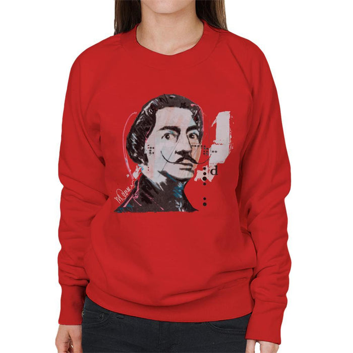Sidney Maurer Original Portrait Of Salvador Dali Womens Sweatshirt - Womens Sweatshirt
