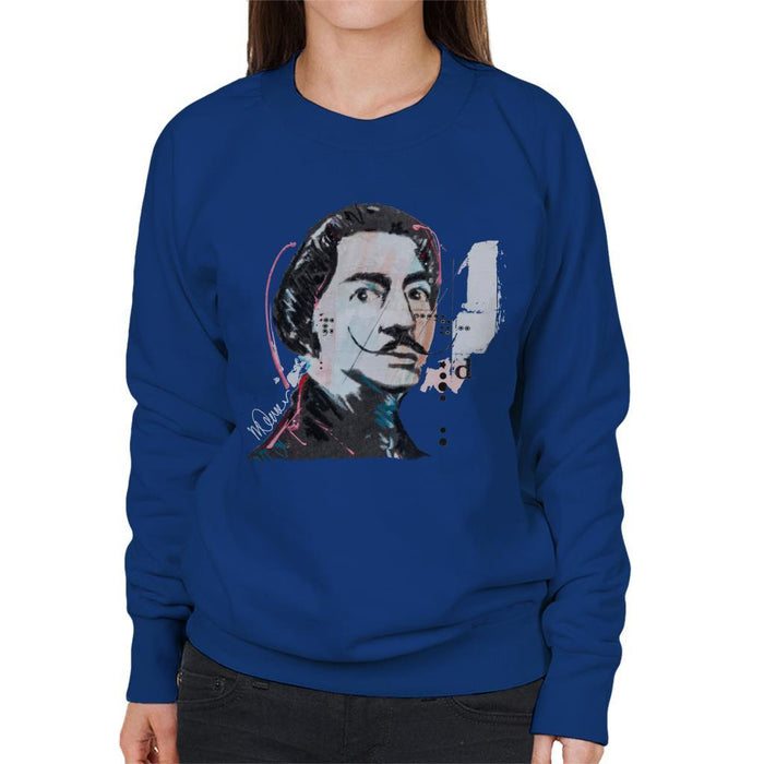 Sidney Maurer Original Portrait Of Salvador Dali Womens Sweatshirt - Womens Sweatshirt