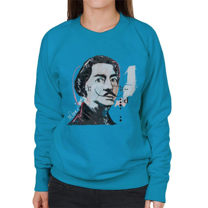 Sidney Maurer Original Portrait Of Salvador Dali Womens Sweatshirt - Womens Sweatshirt