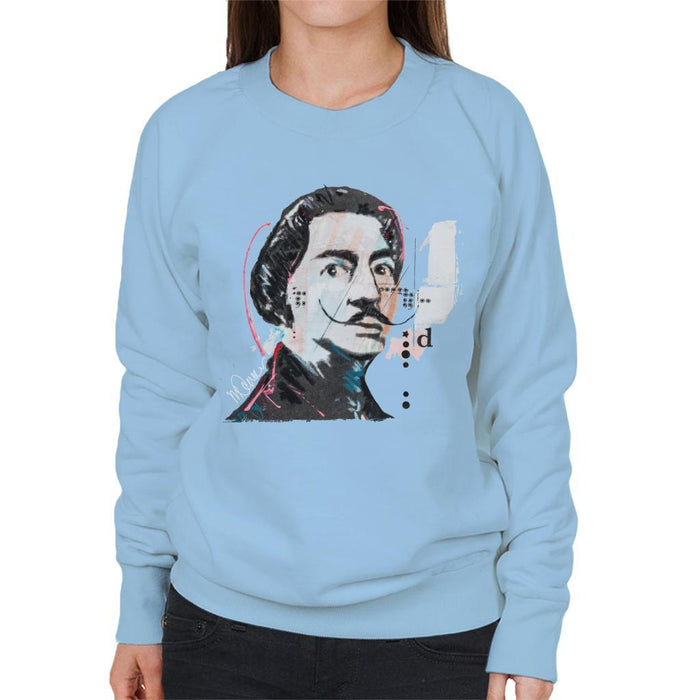 Sidney Maurer Original Portrait Of Salvador Dali Womens Sweatshirt - Womens Sweatshirt
