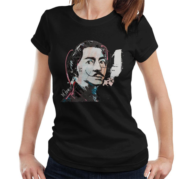 Sidney Maurer Original Portrait Of Salvador Dali Womens T-Shirt - Womens T-Shirt