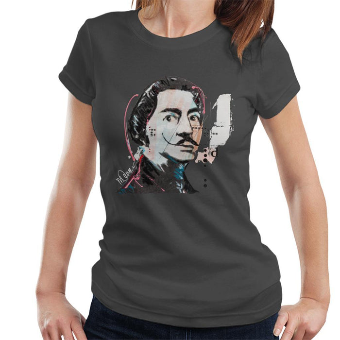Sidney Maurer Original Portrait Of Salvador Dali Womens T-Shirt - Womens T-Shirt