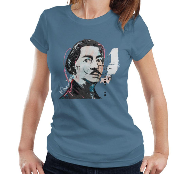 Sidney Maurer Original Portrait Of Salvador Dali Womens T-Shirt - Womens T-Shirt