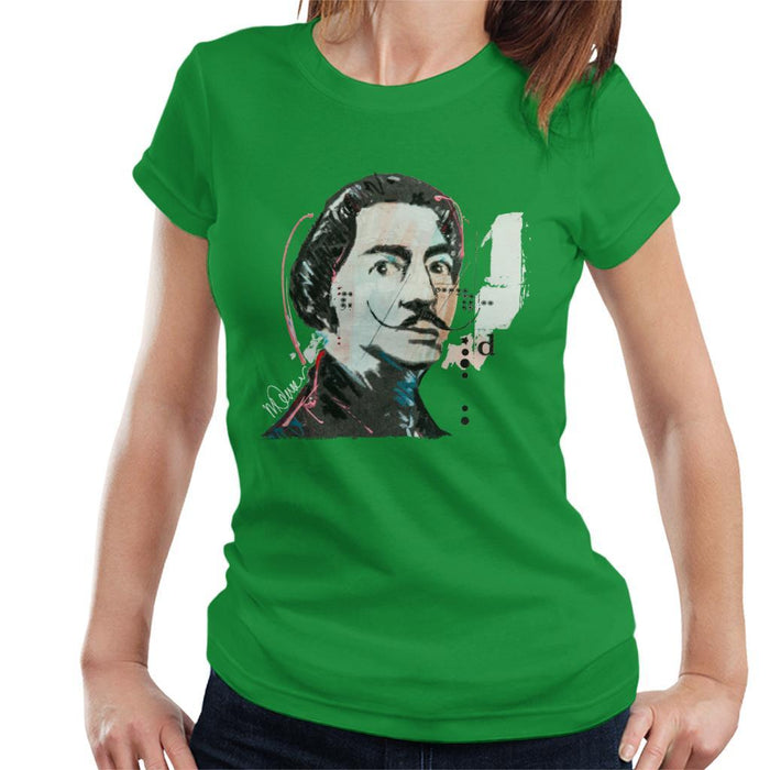 Sidney Maurer Original Portrait Of Salvador Dali Womens T-Shirt - Womens T-Shirt