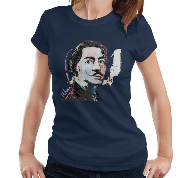 Sidney Maurer Original Portrait Of Salvador Dali Womens T-Shirt - Womens T-Shirt