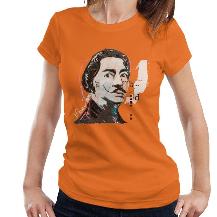 Sidney Maurer Original Portrait Of Salvador Dali Womens T-Shirt - Womens T-Shirt