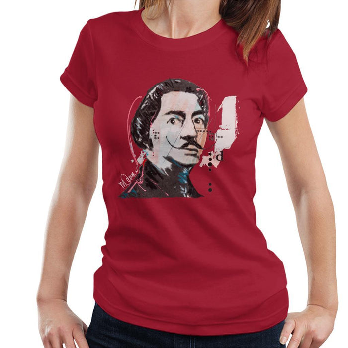Sidney Maurer Original Portrait Of Salvador Dali Womens T-Shirt - Womens T-Shirt