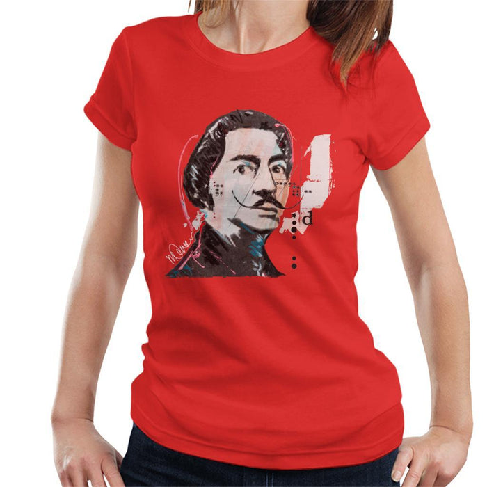 Sidney Maurer Original Portrait Of Salvador Dali Womens T-Shirt - Womens T-Shirt