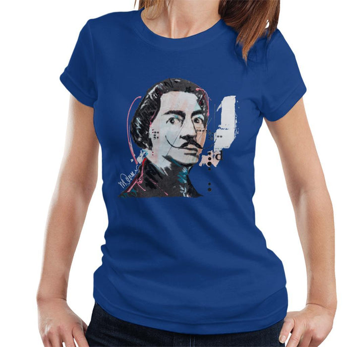 Sidney Maurer Original Portrait Of Salvador Dali Womens T-Shirt - Womens T-Shirt