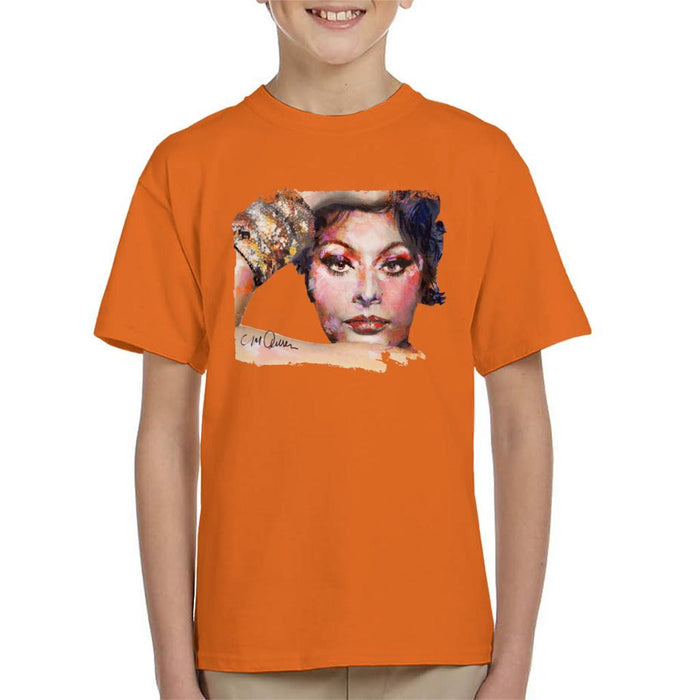 Sidney Maurer Original Portrait Of Sophia Loren Kids T-Shirt - Kids Boys T-Shirt
