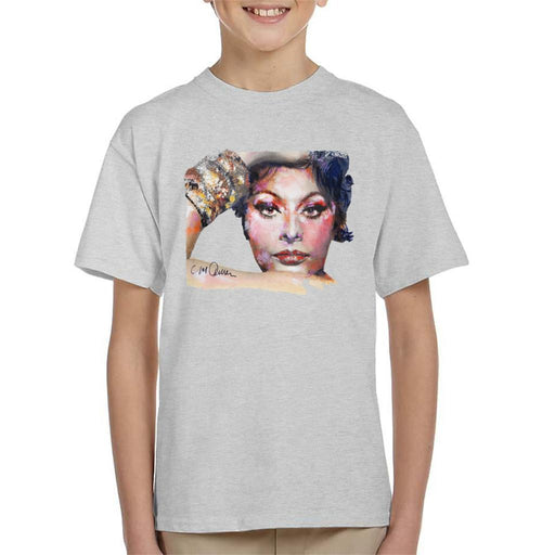 Sidney Maurer Original Portrait Of Sophia Loren Kids T-Shirt - Kids Boys T-Shirt