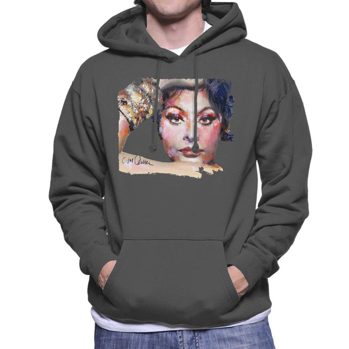 Sidney Maurer Original Portrait Of Sophia Loren Mens Hooded Sweatshirt - Mens Hooded Sweatshirt