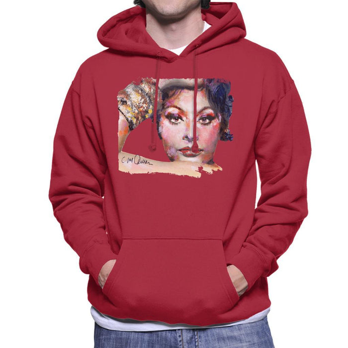 Sidney Maurer Original Portrait Of Sophia Loren Mens Hooded Sweatshirt - Mens Hooded Sweatshirt