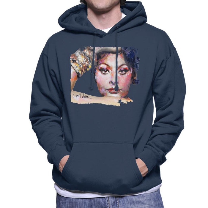 Sidney Maurer Original Portrait Of Sophia Loren Mens Hooded Sweatshirt - Mens Hooded Sweatshirt