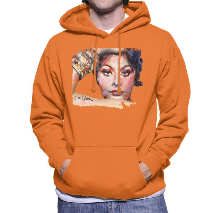 Sidney Maurer Original Portrait Of Sophia Loren Mens Hooded Sweatshirt - Mens Hooded Sweatshirt