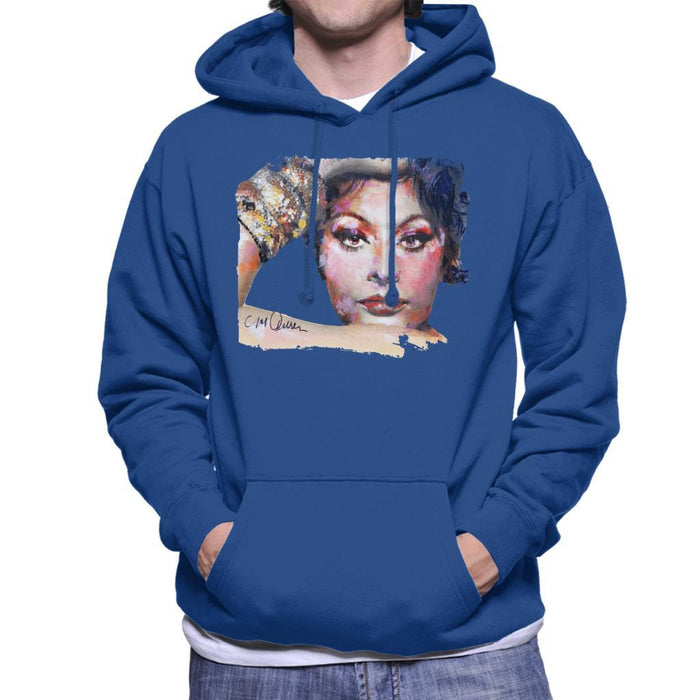 Sidney Maurer Original Portrait Of Sophia Loren Mens Hooded Sweatshirt - Mens Hooded Sweatshirt