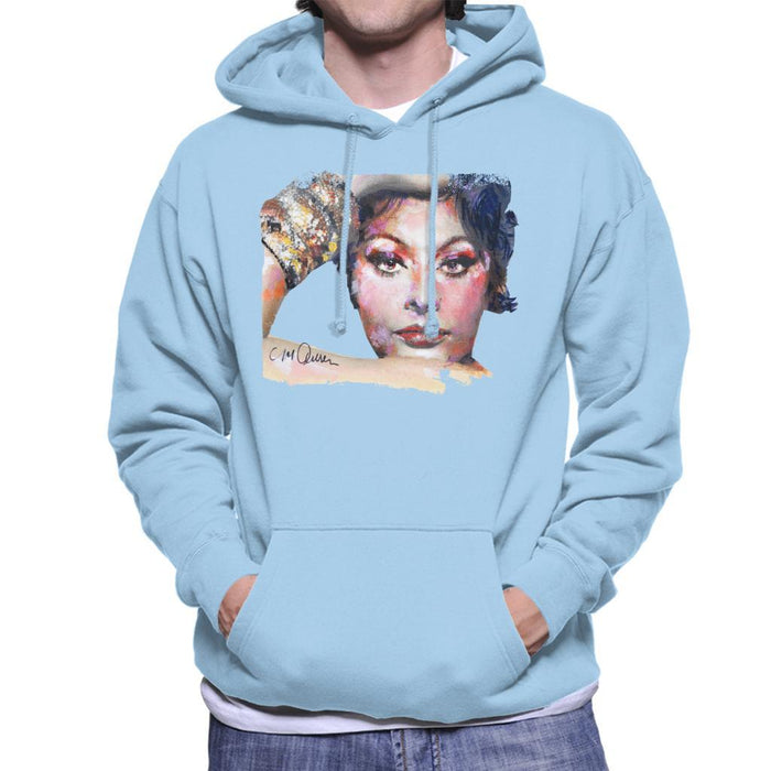 Sidney Maurer Original Portrait Of Sophia Loren Mens Hooded Sweatshirt - Mens Hooded Sweatshirt