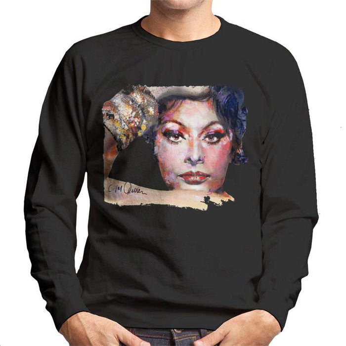 Sidney Maurer Original Portrait Of Sophia Loren Mens Sweatshirt - Mens Sweatshirt
