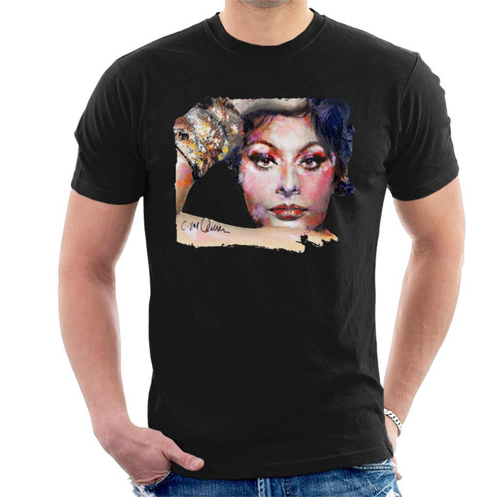 Sidney Maurer Original Portrait Of Sophia Loren Mens T-Shirt - Mens T-Shirt