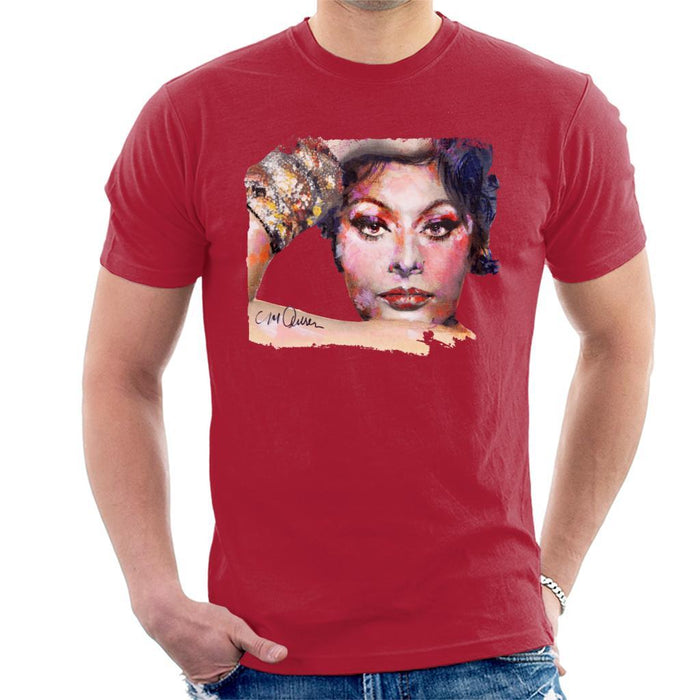 Sidney Maurer Original Portrait Of Sophia Loren Mens T-Shirt - Mens T-Shirt