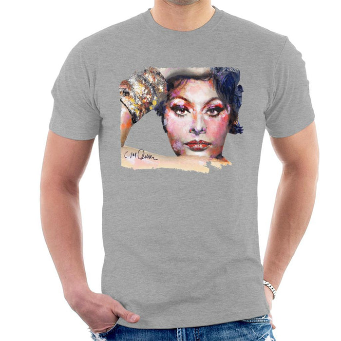 Sidney Maurer Original Portrait Of Sophia Loren Mens T-Shirt - Mens T-Shirt