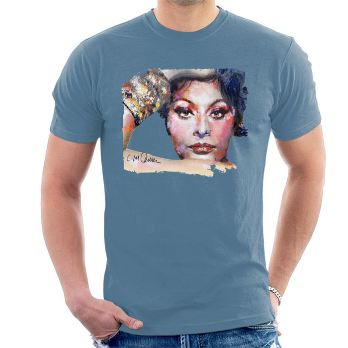 Sidney Maurer Original Portrait Of Sophia Loren Mens T-Shirt - Mens T-Shirt
