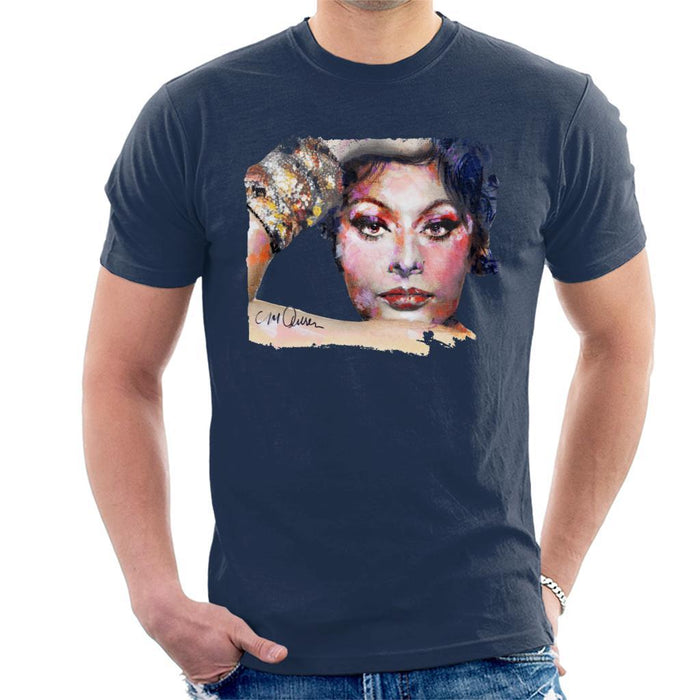 Sidney Maurer Original Portrait Of Sophia Loren Mens T-Shirt - Mens T-Shirt